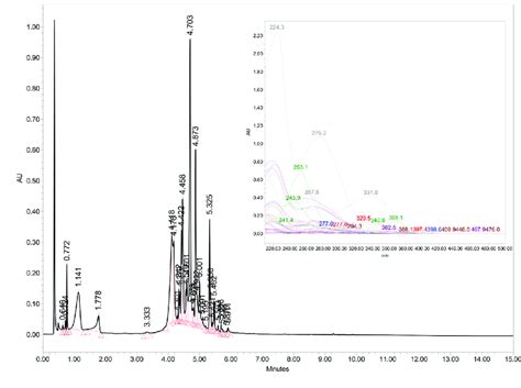 LC PDA MS Chromatogram At 260 Nm Of Pomegranate Water Leaves Extract