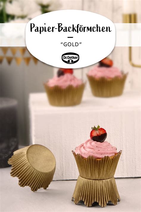 Papier Backf Rmchen Gold Cupcakes Oetker Rezepte Lecker