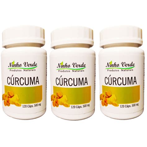 Kit 3 Cúrcuma 500mg 360 Cápsulas Ninho Verde Submarino