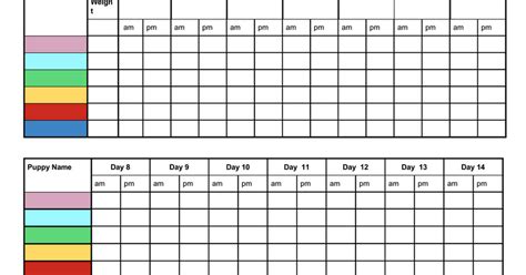 Puppy Weight Chart Template Printable Calendars At A Glance