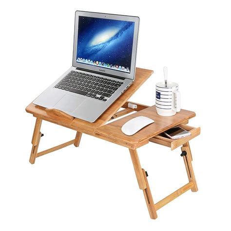 Table de Lit Pliable pour Ordinateur Réglable Support pour Ordinateur