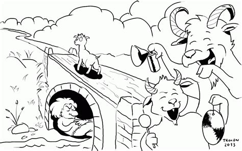 The Three Billy Goats Gruff Coloring Pages - Coloring Home