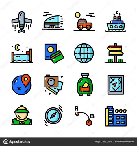 Travel Icons Set Stock Vector By Meowudesign