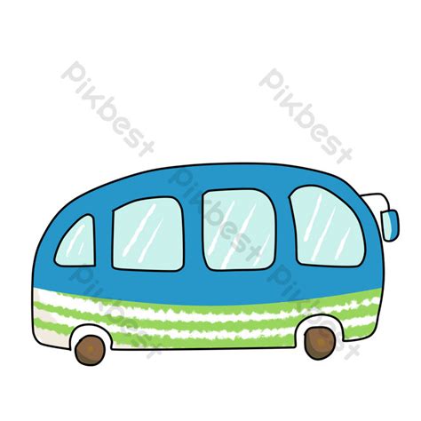 Cartoon Blue Bus Illustration PNG Images | PSD Free Download - Pikbest