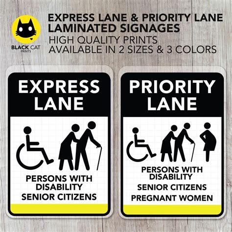 Express Lane / Priority Lane Laminated Signs / Laminated Signages ...