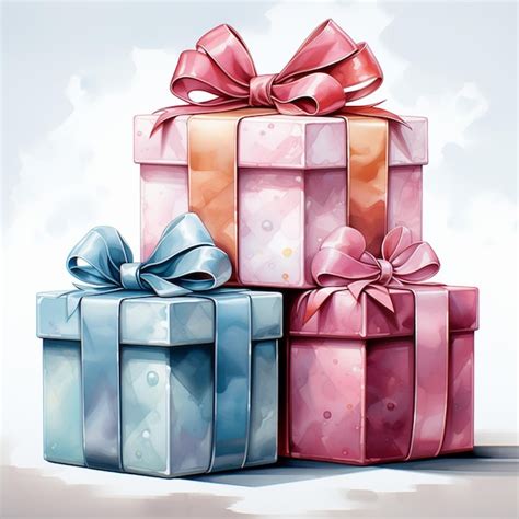 Premium Ai Image There Are Three Gift Boxes With Bows And Bows On