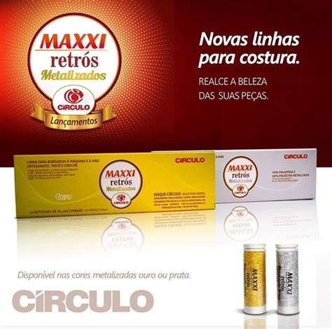 Linhas Maxxi Retr S Metalizado Ouro C Rculo Pronto Envio