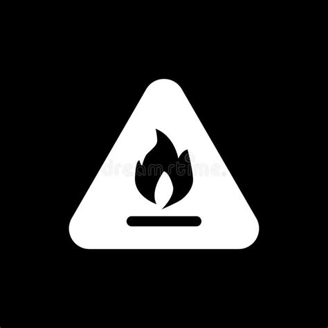 Flammable Symbol Solid Icon Vector Illustration Isolated On Black