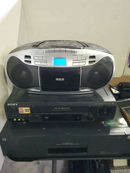 Rca Portable Radio Cd Player Sony Vhs Player Goldstar Video Cassette Recorder Bid Assets