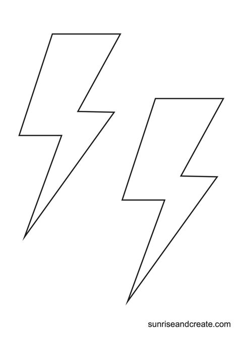 Free Printable Lightning Bolt Templates Sunrise And Create