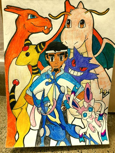 I finally drew my Pokemon dream team!! (Please don't judge, I'm not ...