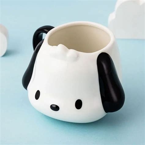 Sanrio Kawaii Hello Kitty Mug Pochacco Keroppi Cartoon Cute 400ml Embossed Ceramic Water Cup Ins