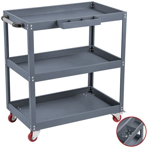 Sakiyr 3 Tier Utility Cart Heavy Duty Commercial Service Tool Cart