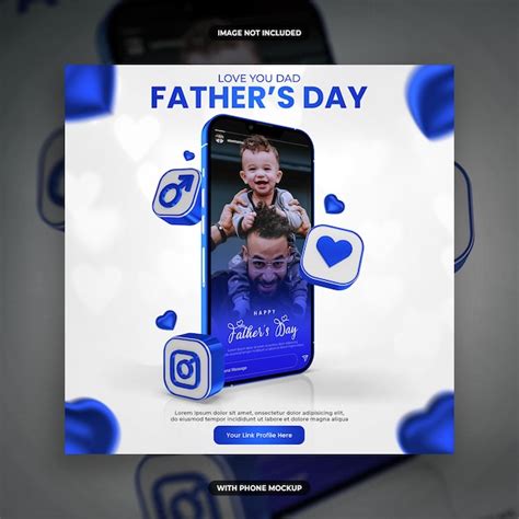 Premium Psd Happy Fathers Day Social Media Post Template With Phone