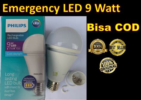 Jual Philips Lampu Led Bulb Emergency Watt W Putih Cool Daylight Di