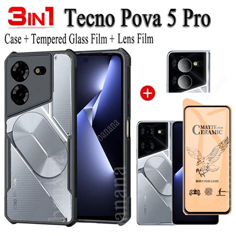 Tecno Pova 5 Pro Pova 5 Clear Acrylic Shockproof Silicone Case For