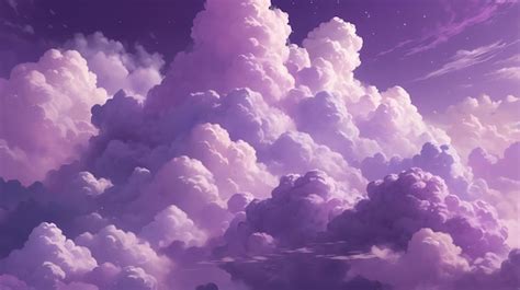 Purple Sky With Clouds Premium Ai Generated Image