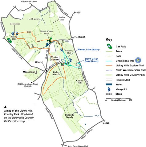 Location Map For Lickey Quarries Community Conservation Champions