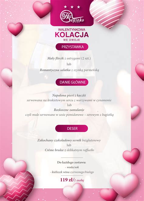 Kolacja Walentynkowa Hotel Szyszko Suwa Ki Restauracja Spa