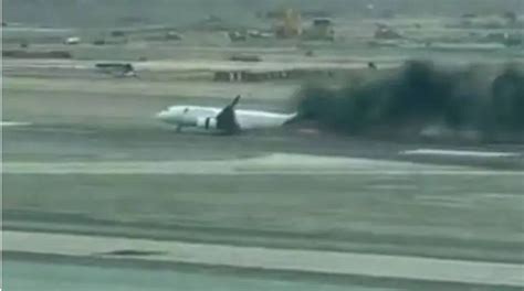 Latam Jet Collides With Fire Truck And Catches Fire At Lima Airport