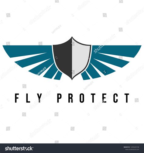 Blue Fly Protect Logo Vector Stock Vector Royalty Free 1435629158