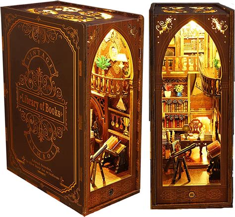 CUTEROOM DIY Book Nook Kit 3D Wooden Puzzle Bookend Or Bookshelf