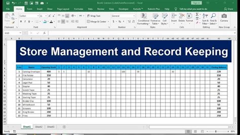 Store Management And Record Keeping In Excel Excel Templates Records