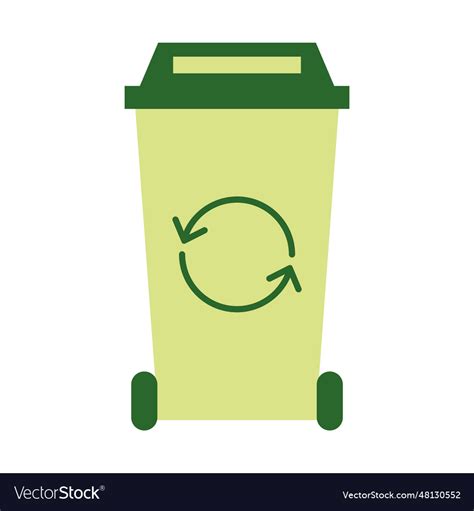 Isolated green monochrome recyclable bin icon Vector Image