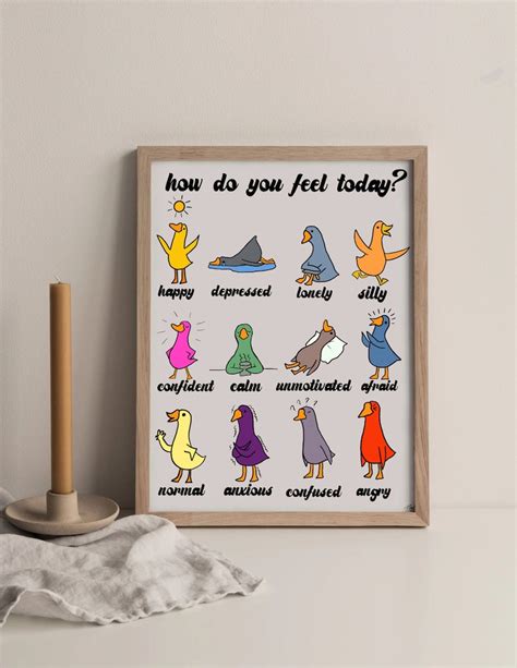 Ducks Feelings Chart Etsy