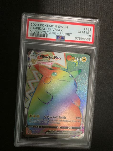 Pikachu Vmax Rainbow Vivid Voltage Tcg 188 188 185 Full Art Secret