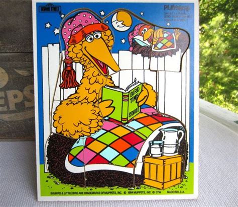 Vintage 1984 Sesame Street Big Bird Puzzle Bird Time Stories Playskool ...