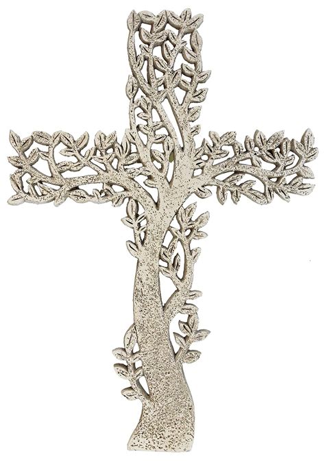 Deleon Collections Tree Of Life Wall Cross Rustic Stone Look Decorative