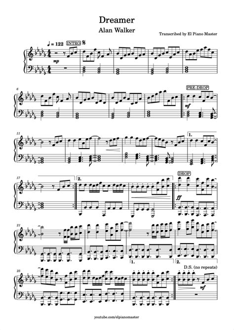 Alan Walker Dreamer Sheet Music Downloads