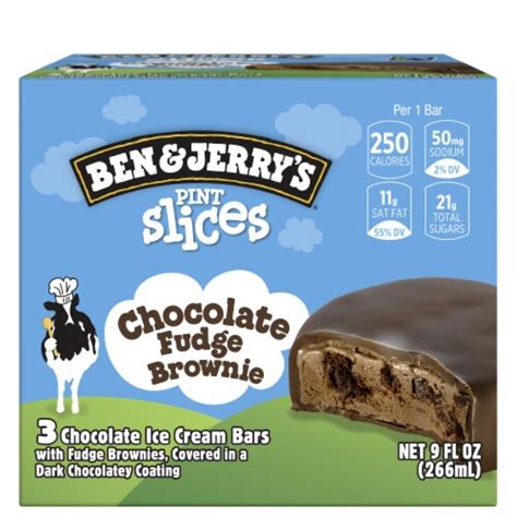 Ben And Jerrys® Chocolate Fudge Brownie Ice Pint Slices Ice Cream Bars 3 Ct 9 Fl Oz Kroger