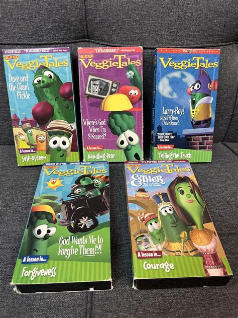 Veggietales Vhs Lot Of 5 Tapes Classic Grelly Usa