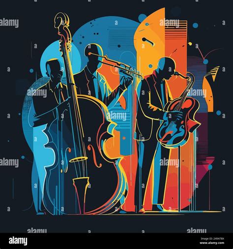 Colorfull Abstract Vector Illustration Of Jazz Artists Using Jazz