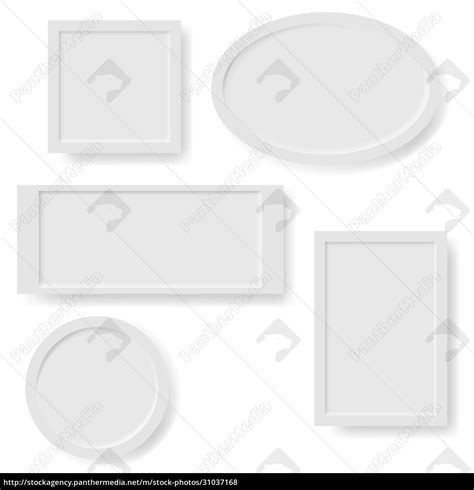 Set Of Blank White Realistic Frames Isolated On White Lizenzfreies