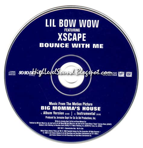 Highest Level Of Music Lil Bow Wow Feat Xscape Bounce With Me Promocds 2000 Hlm