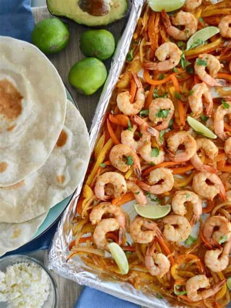 Sheet Pan Shrimp Fajitas Recipe This Delicious House