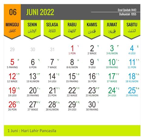 Daftar Tanggal Merah Juni 2022 Hari Besar Nasional Dan Internasional