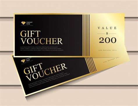 Premium Vector Gift Voucher Template With Glitter Gold Luxury