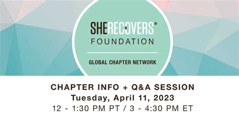 She Recovers Foundation Chapter Network Info Session She Recovers® Foundation