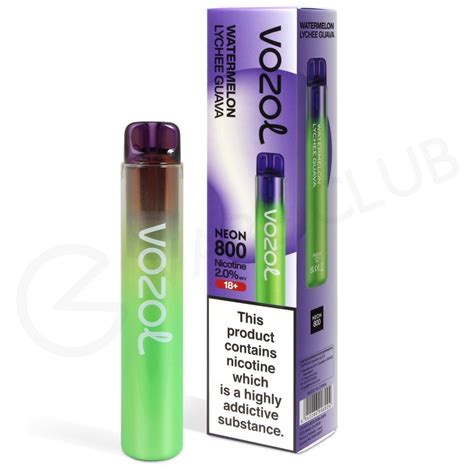 Watermelon Lychee Guava Vozol Bar Neon 800 Disposable 3 For 12