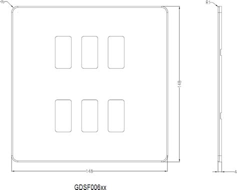 Screwless 6G Grid Faceplate Matt Black ML Accessories