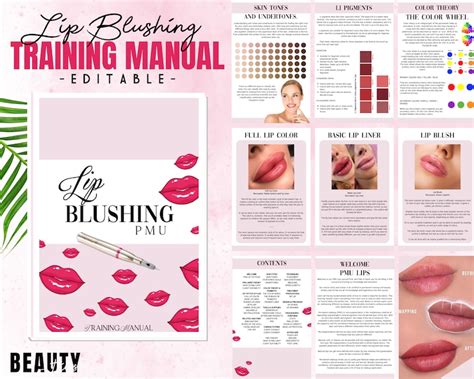 PMU Lips Training Manual Editable For Educators Tattoo Lip Etsy