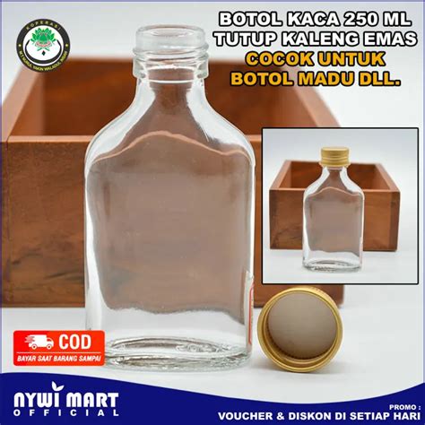 TERMURAH ISI 20 Botol Madu Kaca 250 Ml Botol Gepeng Botol Kaca