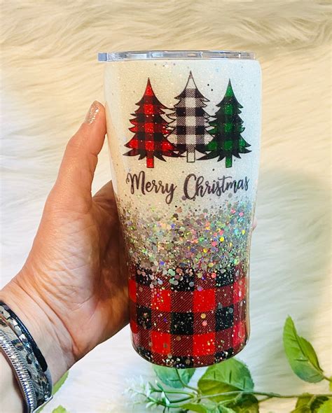 Christmas Glitter Tumbler Custom Tumbler Christmas Tumbler Etsy