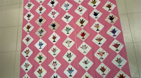 Pink Strippy Baskets Quilt Antique Inspired Part Susies Scraps