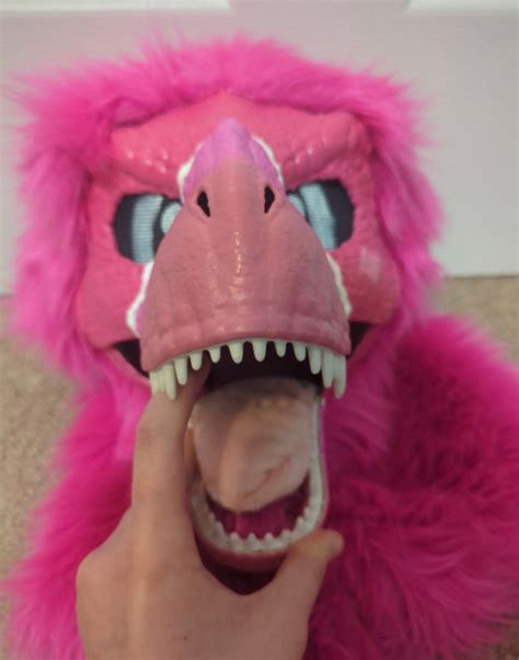 Fluffy Pink T Rex Dino Mask Mini Partial Fursuit Etsy