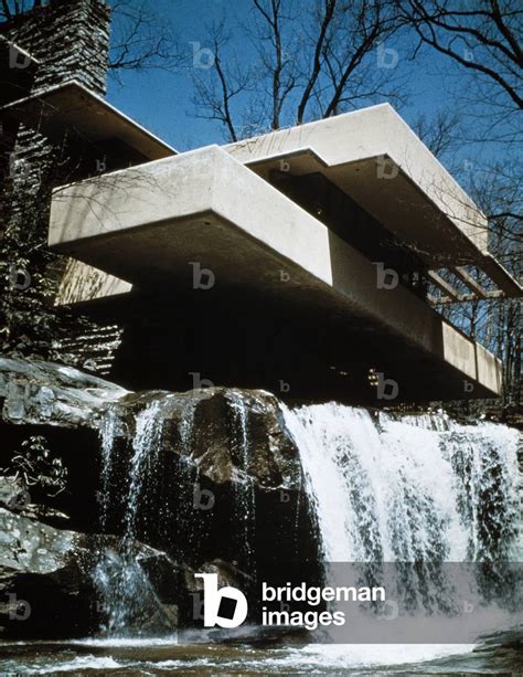 Architecture Organique Vue De La Maison Sur La Cascade Falling